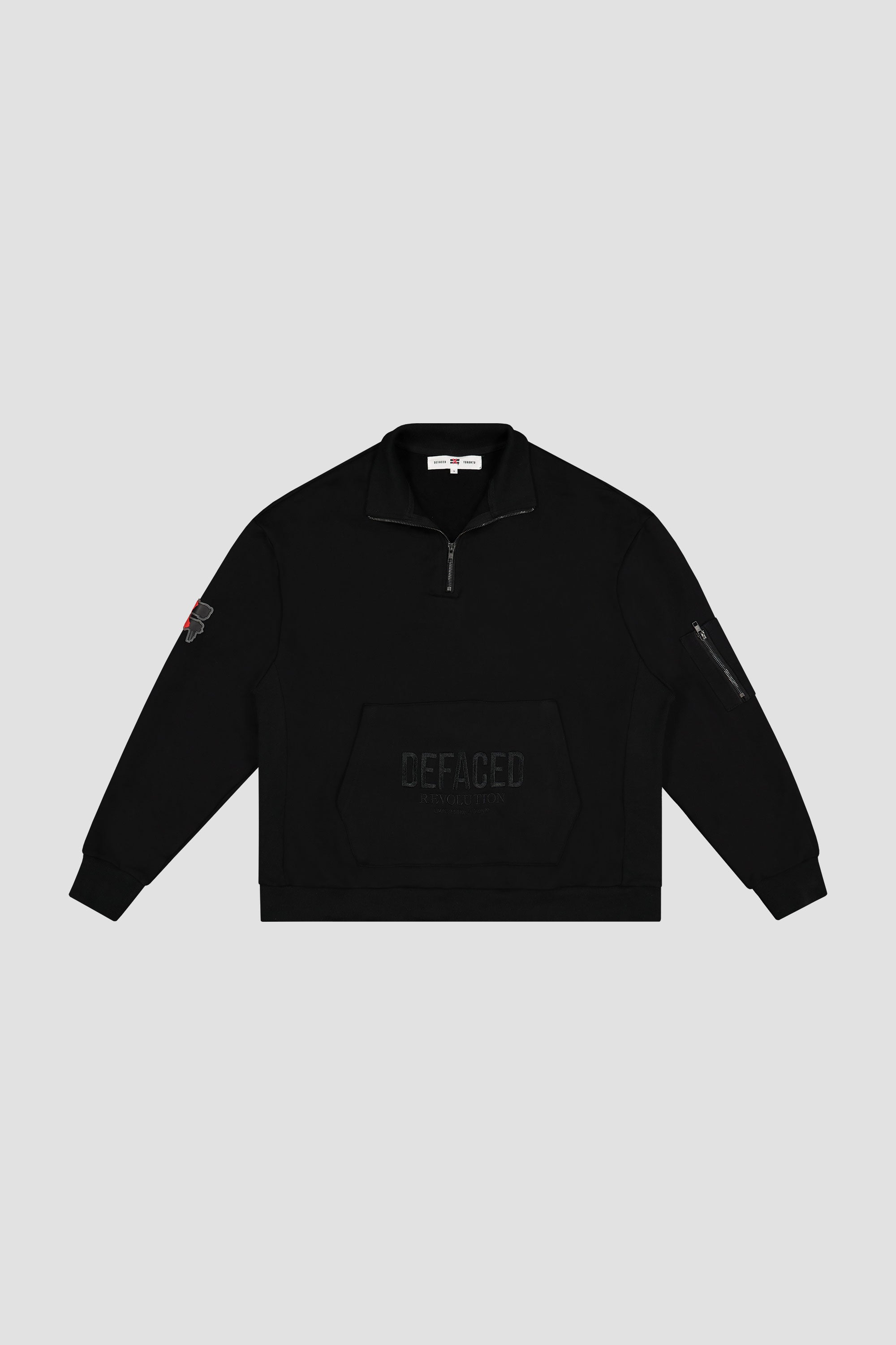 MIDNIGHT EMBROIDERED HALF ZIP